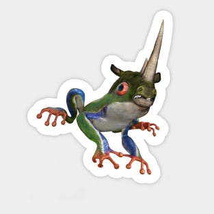 Funny frogrhino Sticker